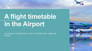 A flight timetable in the airport