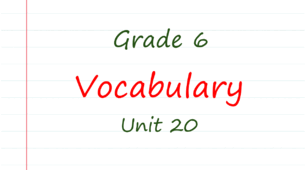 Prepare 6. Unit 20. Vocabulary