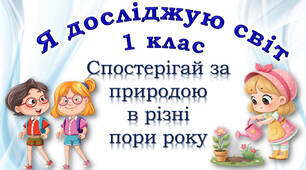 1 клас "Спостерігай за природою в різні пори року" за підручником Ірини Жаркової, Лариси Мечник, Лілії Роговської