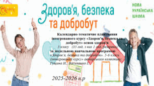 Календарно-тематичне планування інтегрованого курсу «Здоров’я, безпека та добробут» основ здоров’я 5 класу   (35 год, з них 1 год. резервна) Гущина