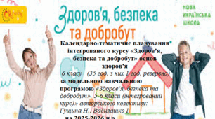Календарно-тематичне планування інтегрованого курсу «Здоров’я, безпека та добробут» основ здоров’я  6 класу   (35 год, з них 1 год. резервна) Гущина