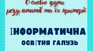 Критерії оцінювання. Групи результатів. Інформатика. 5–9 класи НУШ