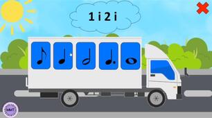 🚚 Інтерактивна гра «Вантажівка: тривалості нот»