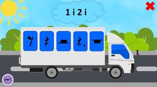 🚚 Інтерактивна гра «Вантажівка: тривалості нот»