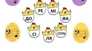 З’єднай нотку з назвою 🎶 "Пасхальні яєчка та курчатка"