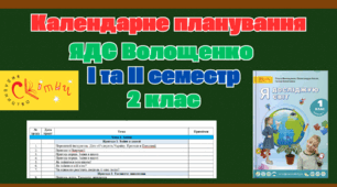 Календарне планування з ЯДС 2 клас Волощенко 1 та 2 семестр
