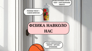 Розтяжка на двері. Оформлення дверей кабінету фізики