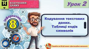 Відеоурок "Кодування текстових даних. Таблиці кодів символів"
