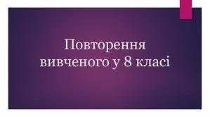 Вступ. Повторення вивченого у 8 класі.