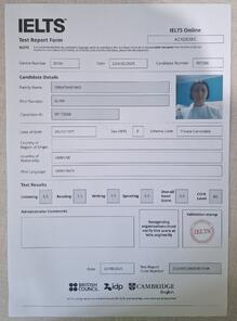  IELTS Online Academic result