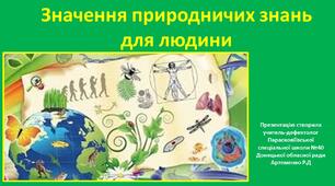 Презентація до теми "Значення природничих знань  для людини"