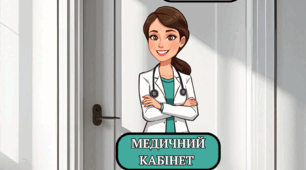 Розтяжка на двері. Оформлення дверей медичного кабінету