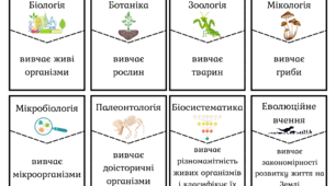 Знайди пару. Науки, що вивчають життя