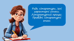 Роди літератури, їхні характерні ознаки. Літературний процес. Провідні літературні епохи