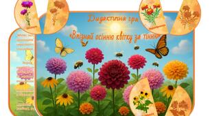 Дидактична гра “Впізнай осінню квітку за тінню”