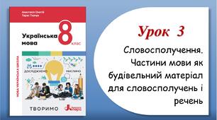 Урок 3. Словосполучення. Частини мови як будівельний матеріал для словосполучень і речень (8 клас НУШ за підручником А.В.Онатій, Т.П.Ткачука)