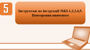 Тестування з теми: "Інструктаж по інструкції №КІ-1,2,3,4,5. Повторення вивченого".