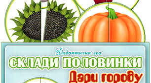 Дидактична гра "Склади половинки. Дари городу"