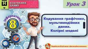 Відеоурок "Кодування графічних, мультимедійних даних. Колірні моделі"