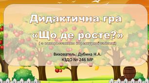 Дидактична гра "Що де росте?"