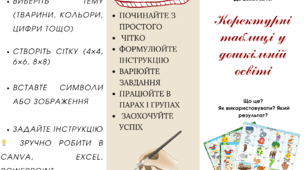 Буклет "Коректурні таблиці у дошкільній освіті"