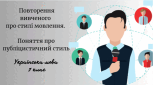 Повторення вивченого про стилі мовлення. Поняття про публіцистичний стиль