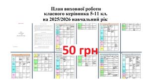 План виховної роботи класного керівника 5-11-го класу на 2025-2026 навчальний рік у форматі Word з посиланнями на готові презентації