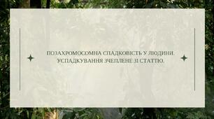 "Позахромосомна спадковість у людини. Успадкування зчепленне зі статтю
