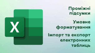 Презентація до уроку за темою "Проміжні підсумки. Умовне форматування. Імпорт та експорт електронних таблиць"