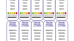 Вклейки в зошит "Наголос" 2 клас