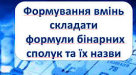 Формули та назви бінарних сполук