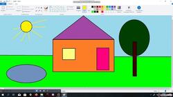 Рисуем дом в программе Paint.