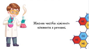8 клас НУШ Масова частка хімічного елемента в речовині.