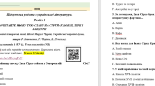 Підсумкова робота з української літератури.  Розділ 1 ПРОЧИТАЙТЕ ЗНОВУ ТУЮ СЛАВУ НА СТРУНАХ КОБЗИ, ЛІРИ І БАНДУРИ ГР-1, ГР-2, ГР-3, ГР-4.