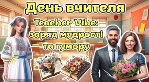 День вчителя 2025. Анімована інформаційно-ігрова презентація "Tеаcher Vibe: заряд мудрості та гумору"