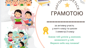 Шаблон грамоти за активну участь